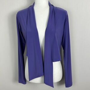 Sympli Canada Purple Crop Shrug Jersey‎ Cardigan Womens Size 10 Stretch Minimal
